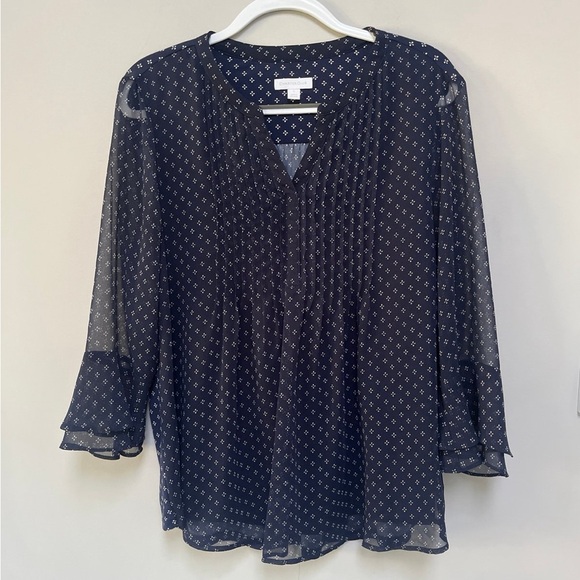 Charter Club Bell Sleeve Blouse Large - Picture 2 of 7